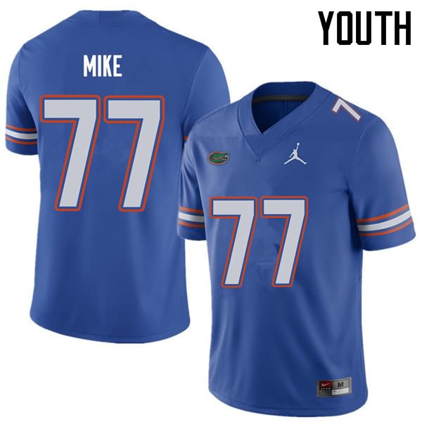 NCAA Florida Gators Andrew Mike Youth #77 Jordan Brand Royal Stitched Authentic College Football Jersey PTQ7064UN